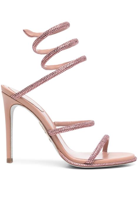 Sandali cleo con cristalli in rosa Rene caovilla - donna